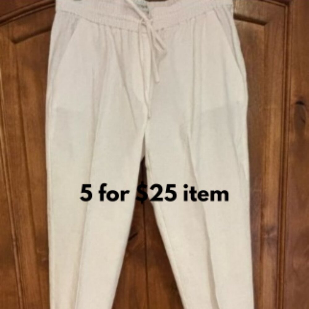 J Crew White Linen Pants